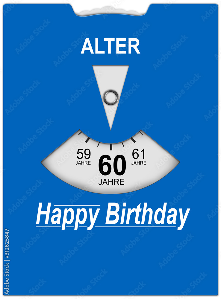 Parkscheibe Geburtstag 60 Jahre Karte Stock Illustration Adobe Stock
