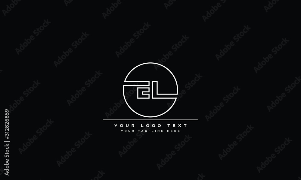 EL ,LE ,E ,L Letter Logo Design with Creative Modern Trendy Typography - obrazy, fototapety, plakaty 
