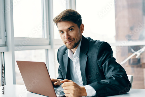 businessman working on laptop in office