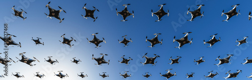 Canvastavla group of drones in the sky