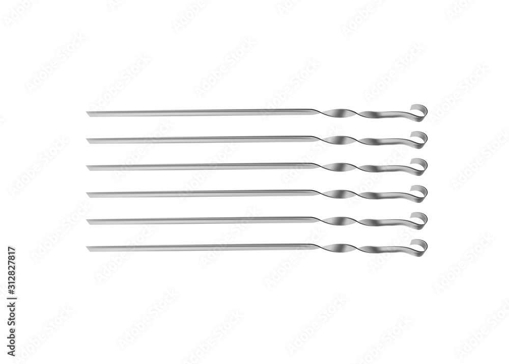 Set of skewers on white background Set of skewers on white background