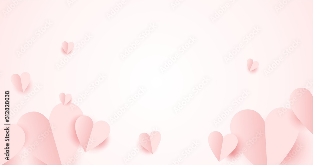Backgrounds for Valentine's Day with pink hearts. Banner, website, postcard, background. Isolated background. Valentine's day.