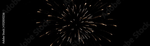 Cuadro en lienzo Feuerwerk isoliert vor schwarzen Hintergrund