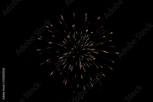 Canvas Print Feuerwerk isoliert vor schwarzen Hintergrund