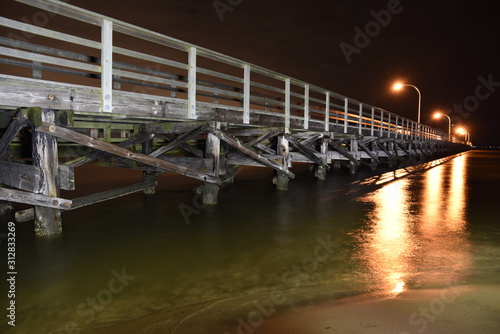 Photography Captree fishing pier, night.