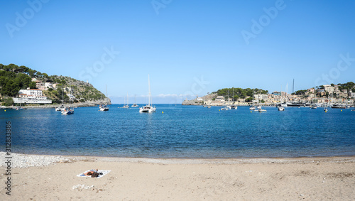 Fototapeta Naklejka Na Ścianę i Meble -  Port de Soller in Mallorca on a sunny day in the summer. 