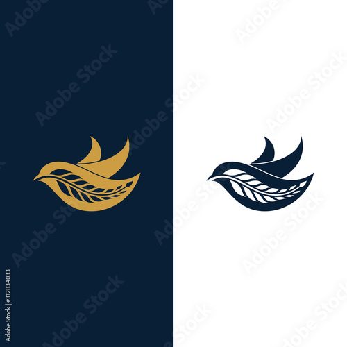 Bird and wheat logo concept, vector of a flying bird carrying wheat/grain, farm/agriculture logo, animal and nature logo element template