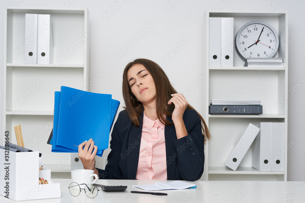 business woman working in office business woman working in office