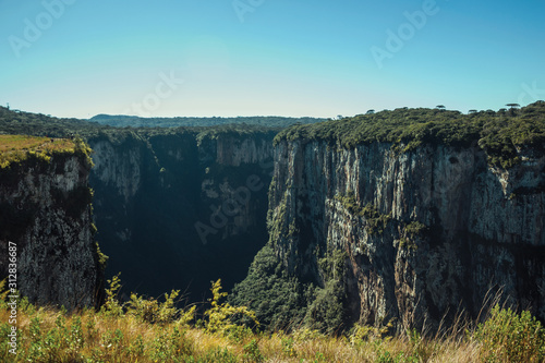 Itaimbezinho Canyon with steep rocky cliffs © Celli07