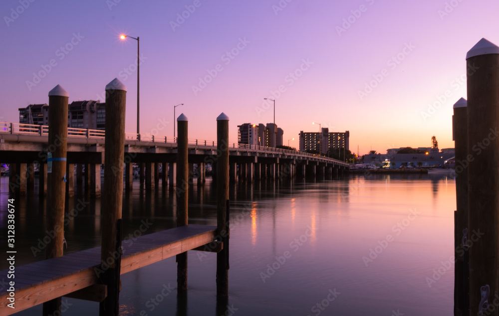 Naklejka premium just before sunrise at a small place i found at Treasure Island, Florida