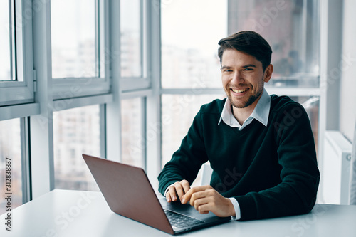 businessman working on laptop in office