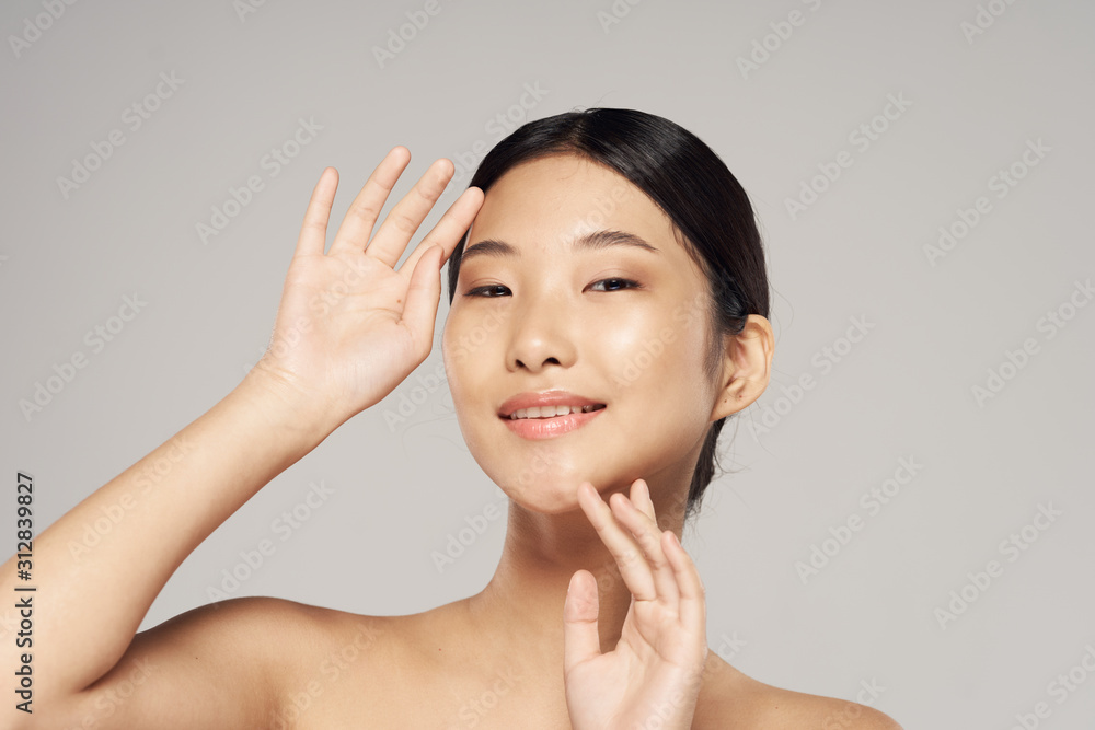 portrait of young woman with perfect skin portrait of young woman with perfect skin