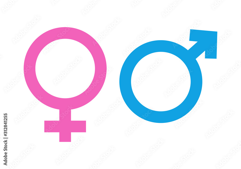 Male and female gender symbols. Vector illustration. Male and female gender symbols. Vector illustration.