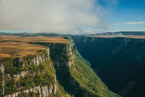 Fortaleza Canyon with steep cliffs and plateau photo