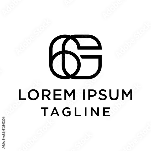 initial letter logo 6G, G6 logo template 