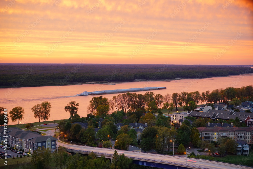 Mississippi river front park at Memphis Mississippi river front park at Memphis