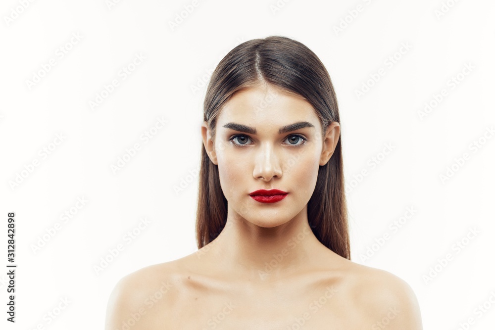 beautiful woman bare shoulders clean skin beautiful woman bare shoulders clean skin