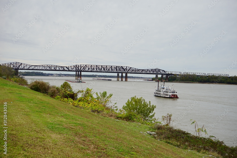 Mississippi river front park at Memphis Mississippi river front park at Memphis