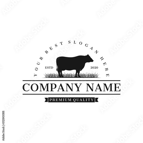 cattle angus farm logo inspiration, illustration vector eps 10