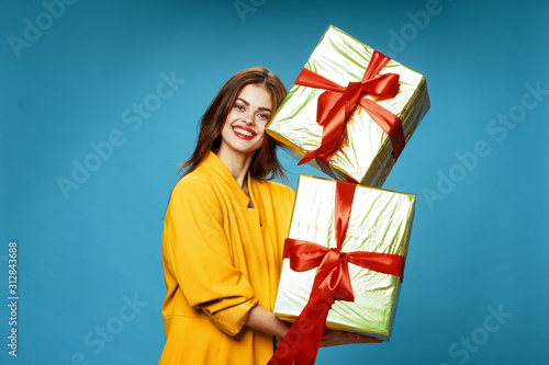 young woman with gift