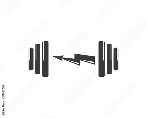 barbell vector  icon illustration