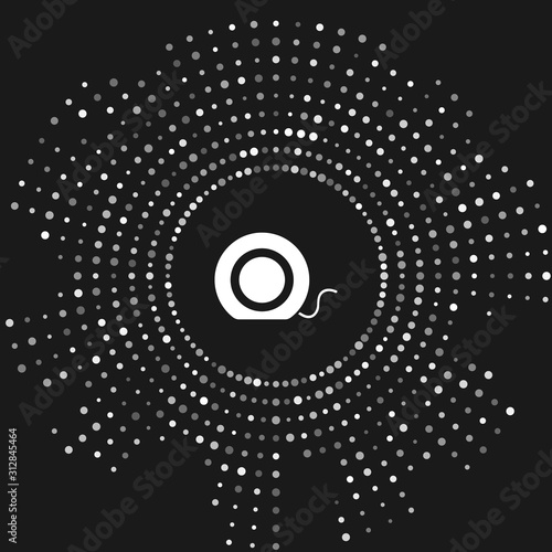White Dental floss icon isolated on grey background. Abstract circle random dots. Vector Illustration
