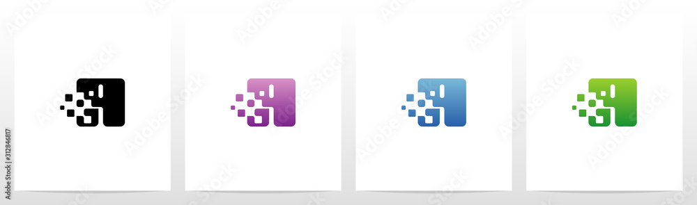 Rounded Edge Pixel Eroded Letter Logo Design A Rounded Edge Pixel Eroded Letter Logo Design A