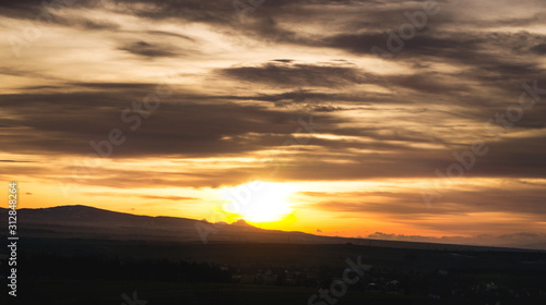Beautiful sunset in the mountains. Nature panorama © Vladyslav