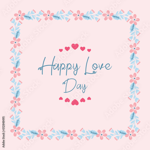 Simple shape Pattern of leaf and floral frame, for happy love day invitation card design. Vector © StockFloral