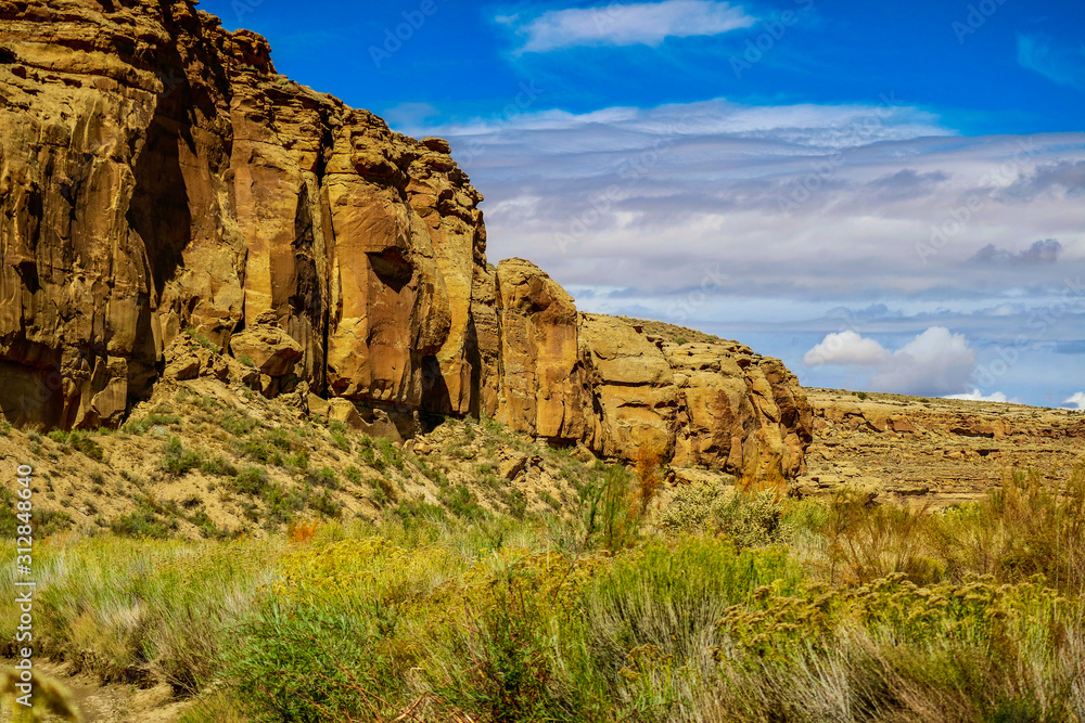 Chaco Canyon cliff walls
