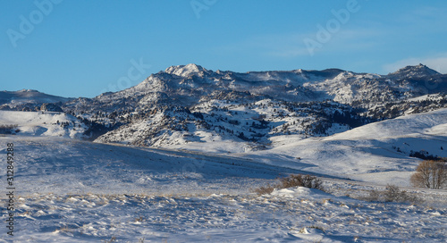view of mountains in winter