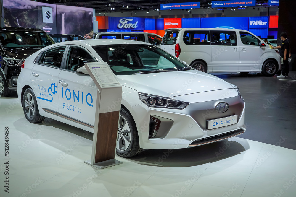 BANGKOK, THAILAND : March 26, 2019 – Hyundai IONIQ Electric Car concept ...