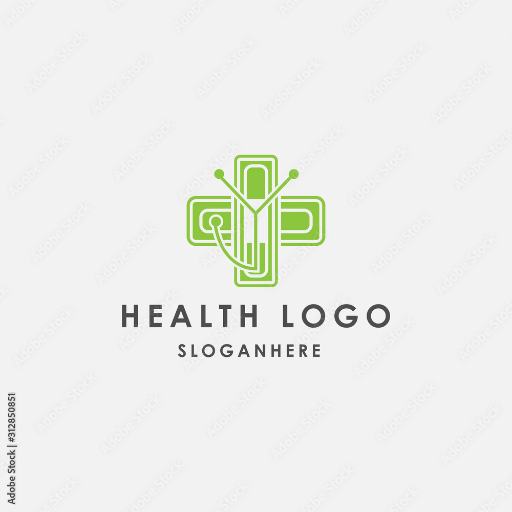 Pharmacy Logo, Medical Cross logo design vector template,heart hand care logo