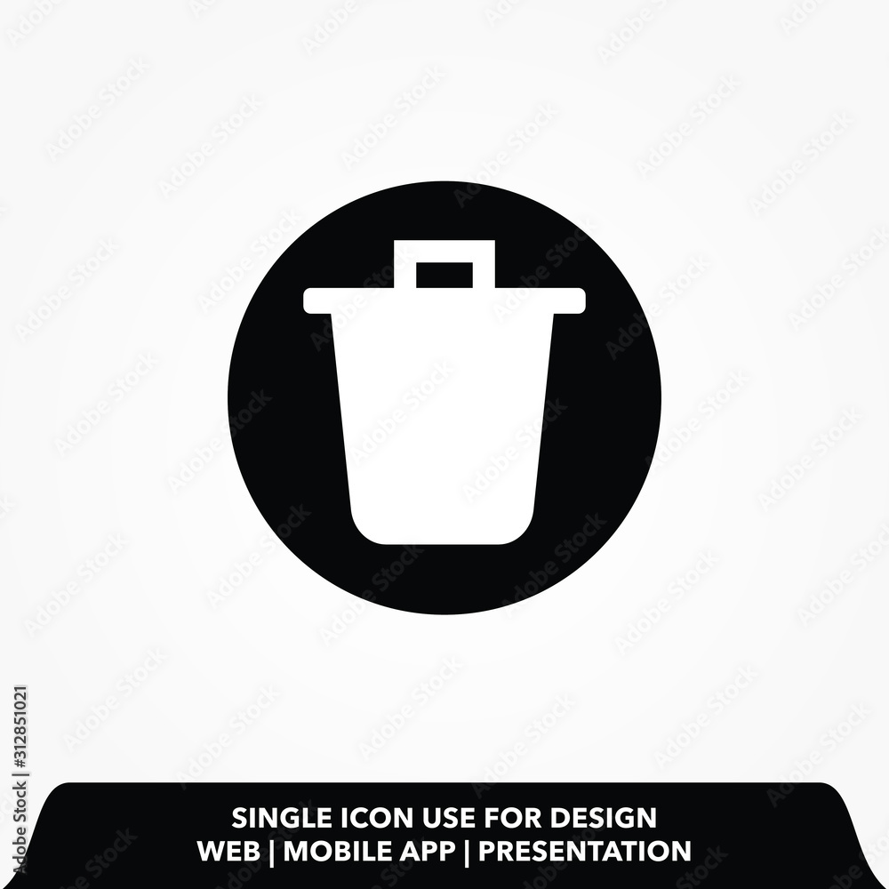 button remove bin sign line icon