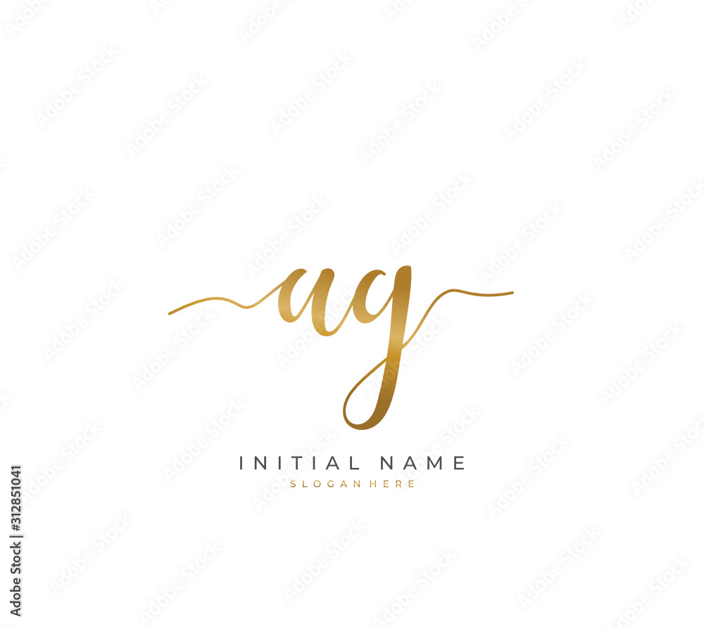 Handwritten letter A G AG for identity and logo. Vector logo template with handwriting and signature style. Handwritten letter A G AG for identity and logo. Vector logo template with handwriting and signature style.