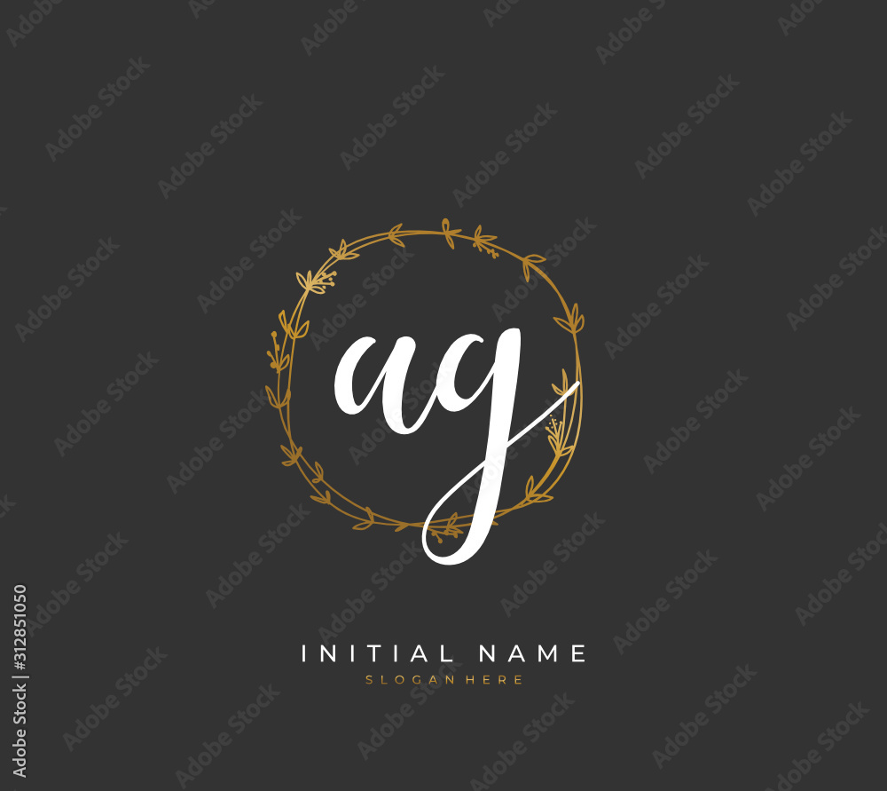 Handwritten letter A G AG for identity and logo. Vector logo template with handwriting and signature style. Handwritten letter A G AG for identity and logo. Vector logo template with handwriting and signature style.