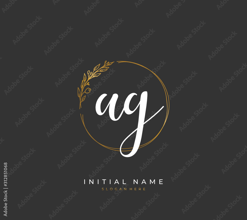 Handwritten letter A G AG for identity and logo. Vector logo template with handwriting and signature style. Handwritten letter A G AG for identity and logo. Vector logo template with handwriting and signature style.