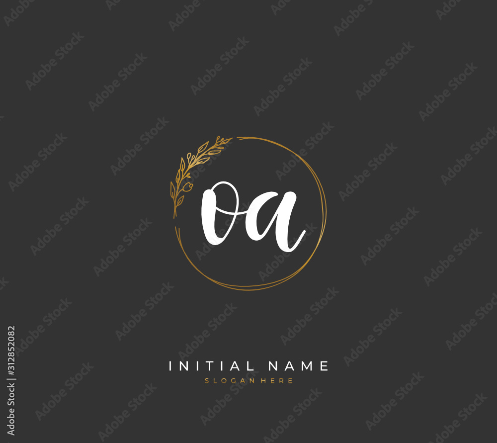 Handwritten letter O A OA for identity and logo. Vector logo template with handwriting and signature style. Handwritten letter O A OA for identity and logo. Vector logo template with handwriting and signature style.