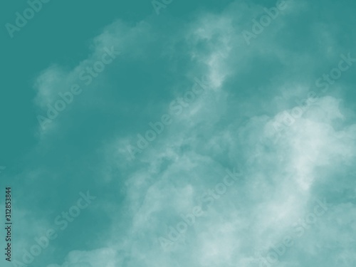 blue sky with clouds design concept in smoke with blue background