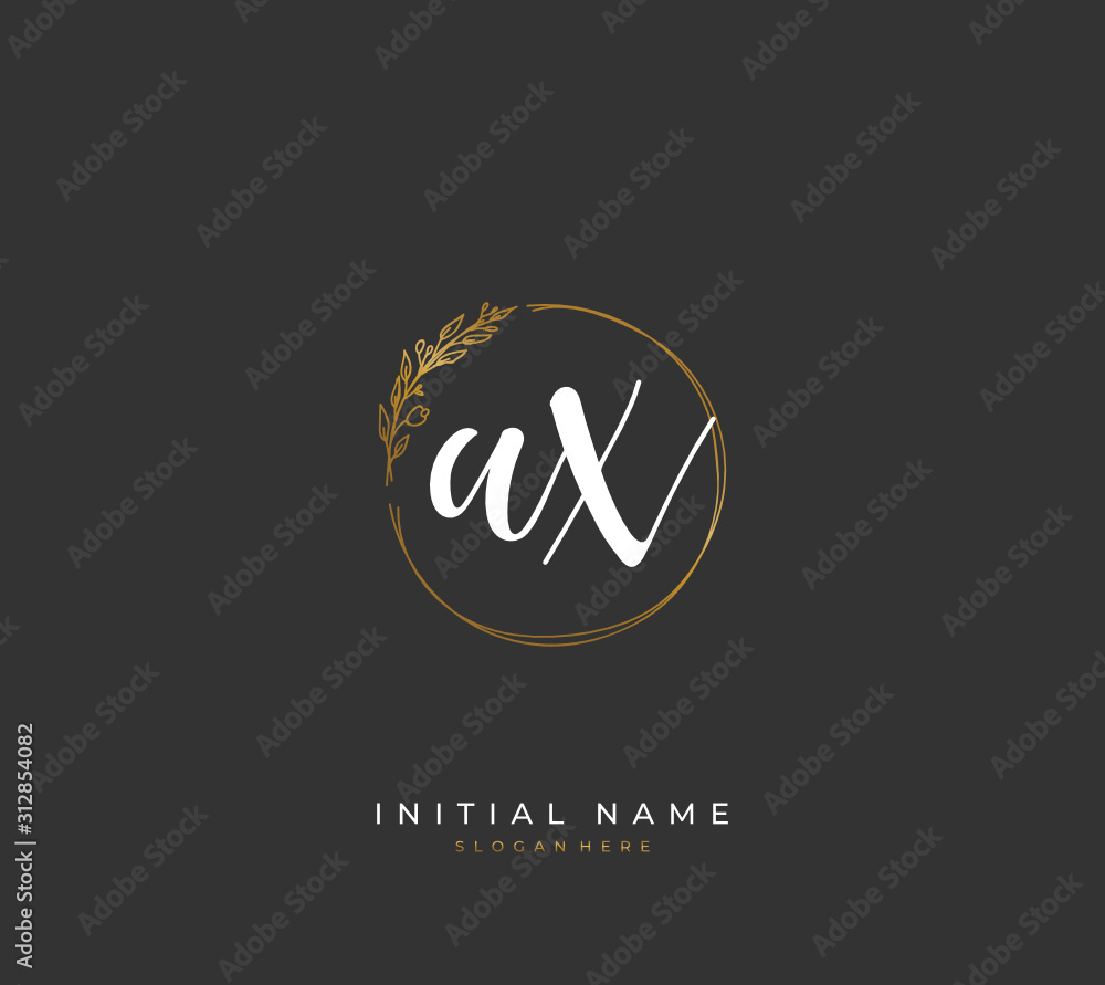 Handwritten letter A X AX for identity and logo. Vector logo template with handwriting and signature style. Handwritten letter A X AX for identity and logo. Vector logo template with handwriting and signature style.