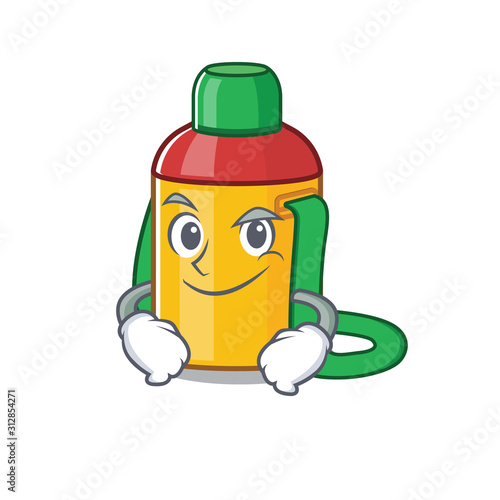 Cool kids water bottle Scroll mascot character with Smirking face