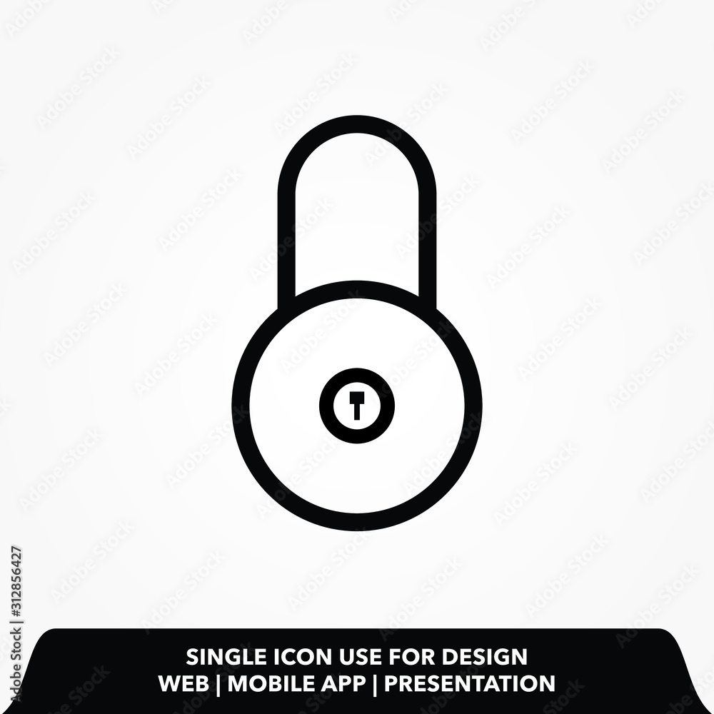 Outline lock icon.password lock vector illustration. Outline lock icon.password lock vector illustration.