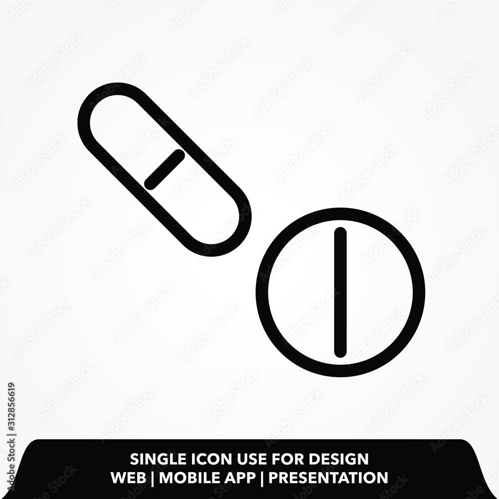 Outline pill line icon.pill vector illustration. Outline pill line icon.pill vector illustration.