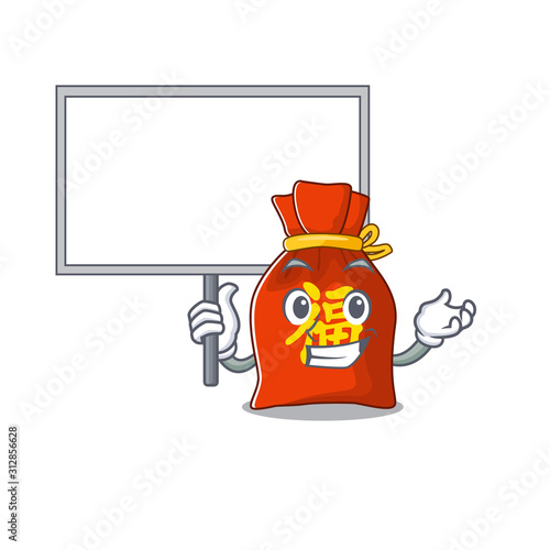 Chinese money bag Scroll cute cartoon character bring a board