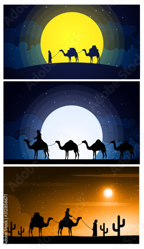 Camel horse elephant Deer vector