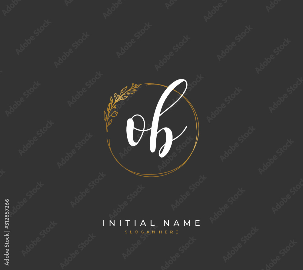 Handwritten letter O B OB for identity and logo. Vector logo template with handwriting and signature style. Handwritten letter O B OB for identity and logo. Vector logo template with handwriting and signature style.
