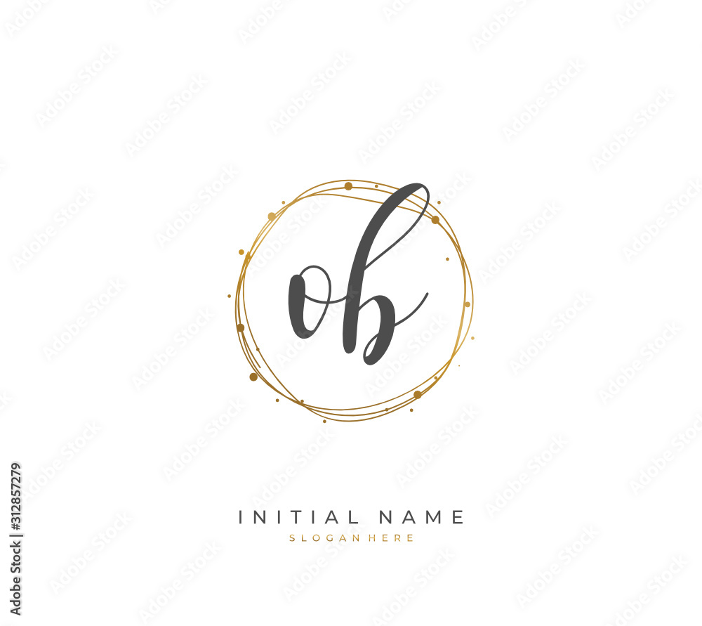 Handwritten letter O B OB for identity and logo. Vector logo template with handwriting and signature style. Handwritten letter O B OB for identity and logo. Vector logo template with handwriting and signature style.