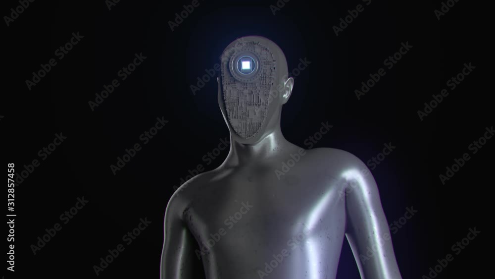 Highly Stylized Render of an Advanced Cyborg, Android, Robot, AI. 3D CGI animation. Highly Stylized Render of an Advanced Cyborg, Android, Robot, AI. 3D CGI animation.