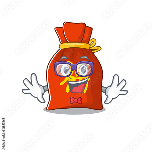 Super Funny Geek chinese money bag Scroll cartoon character design