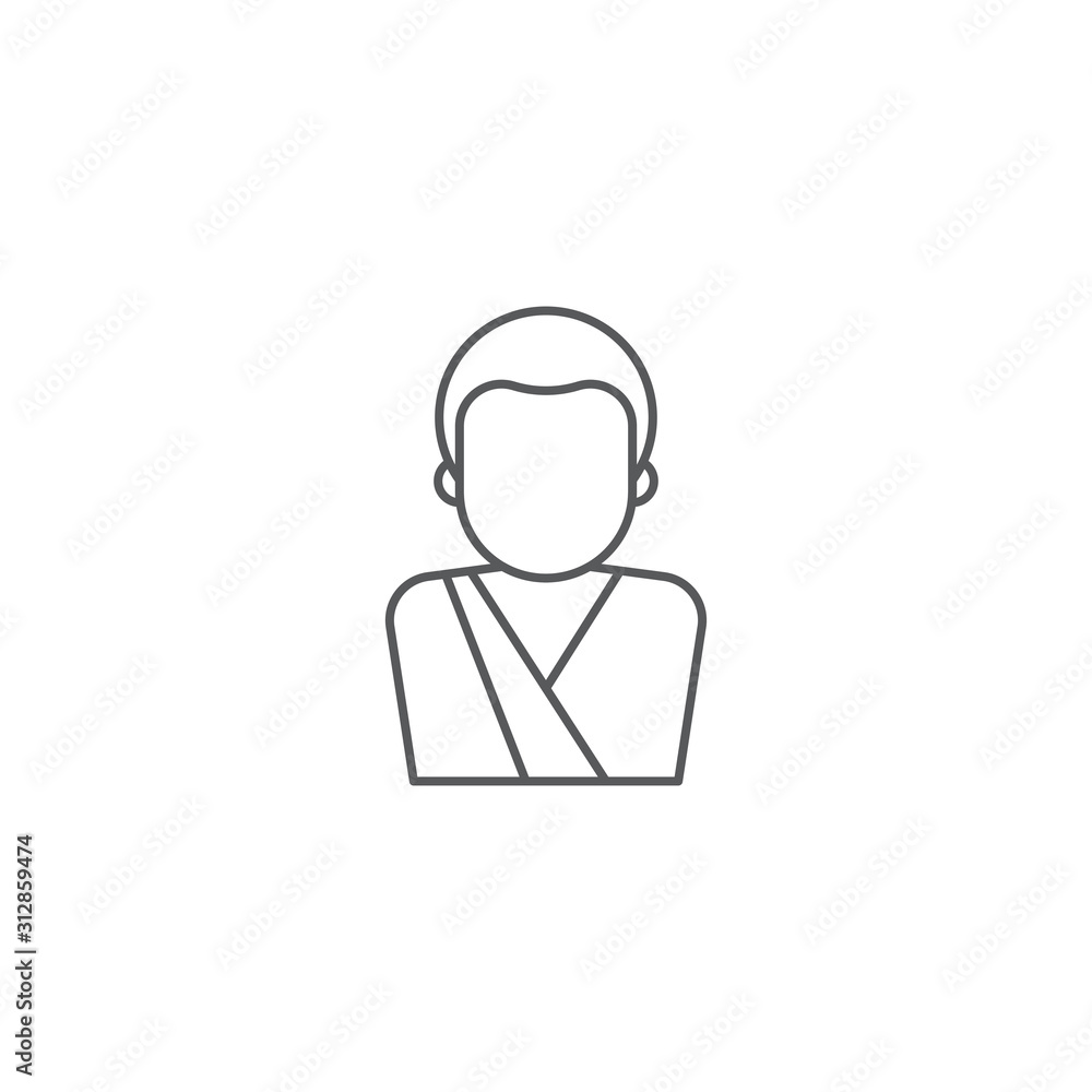 Asian monk vector icon symbol isolated on white background Asian monk vector icon symbol isolated on white background